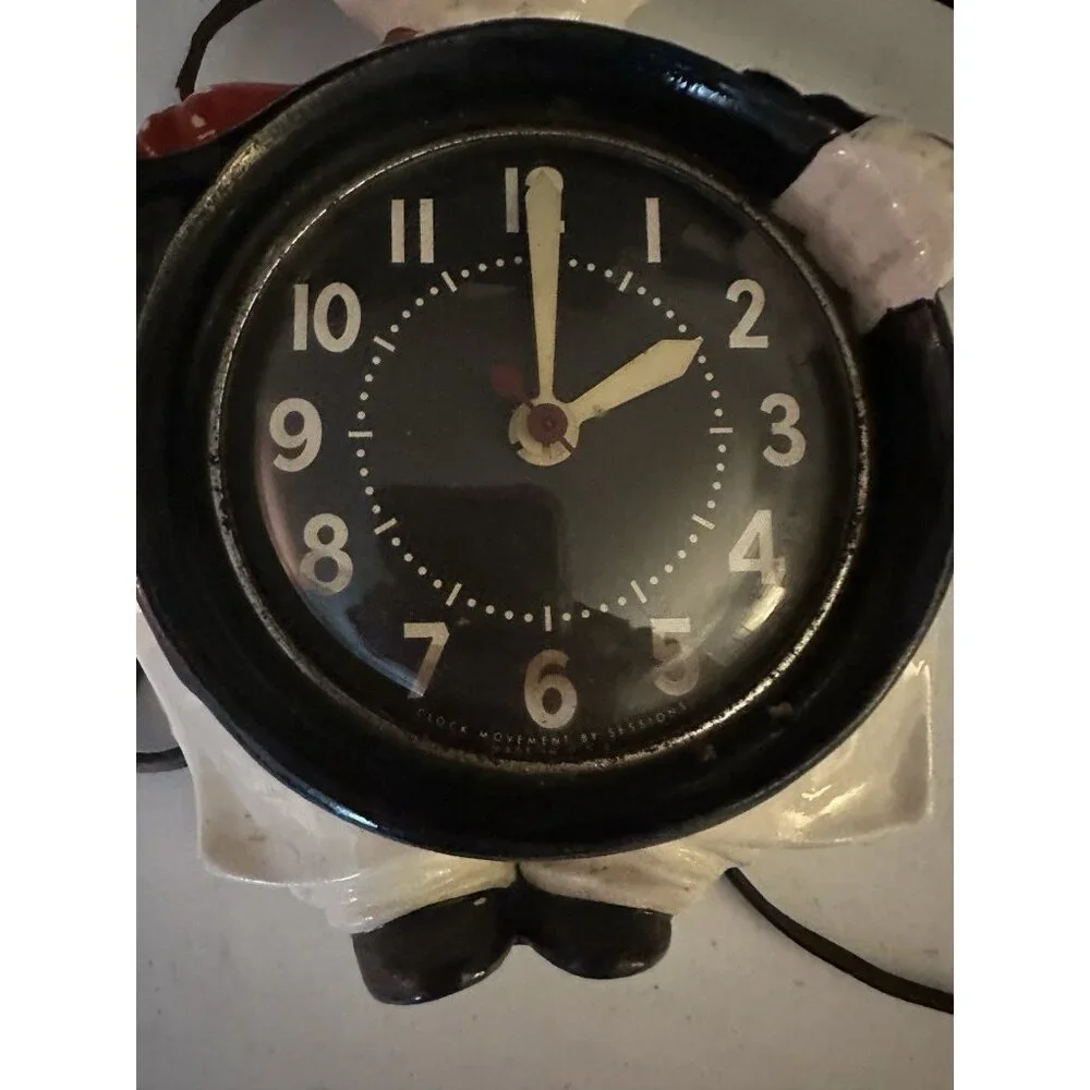 RED WING POTTERY CHEF‎ KITCHEN WALL CLOCK 1947 VINTAGE
